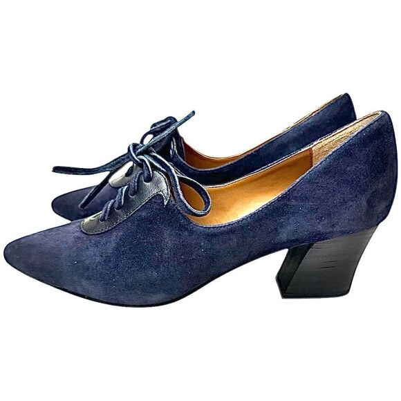 J. RENEE Ellam Macy Blue Suede-Leather Women’s Granny Loafer Size 9 Medium New - Picture 3 of 8
